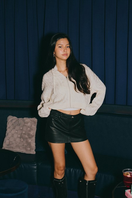 Love Language Vegan Leather Skort