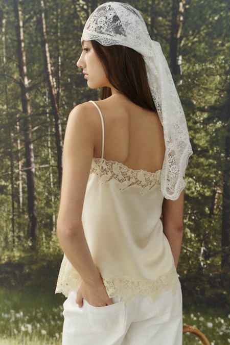 Fluttery Lace Satin Cami