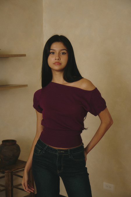 SQB Capsule Off Shoulder Knit Tee