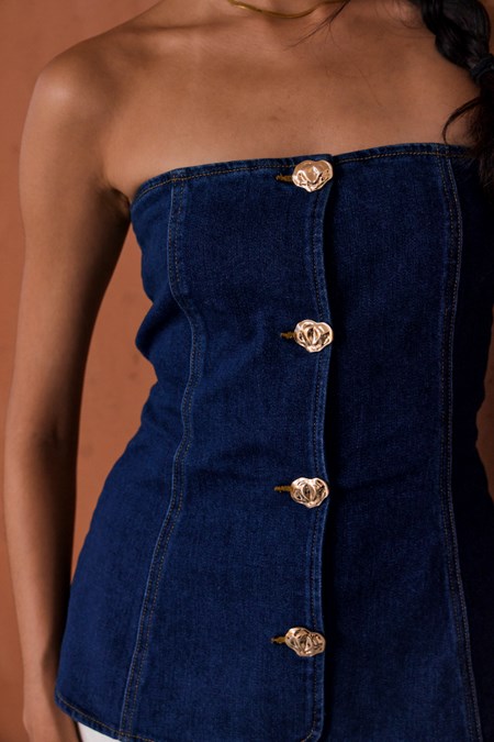Once Again Denim Top