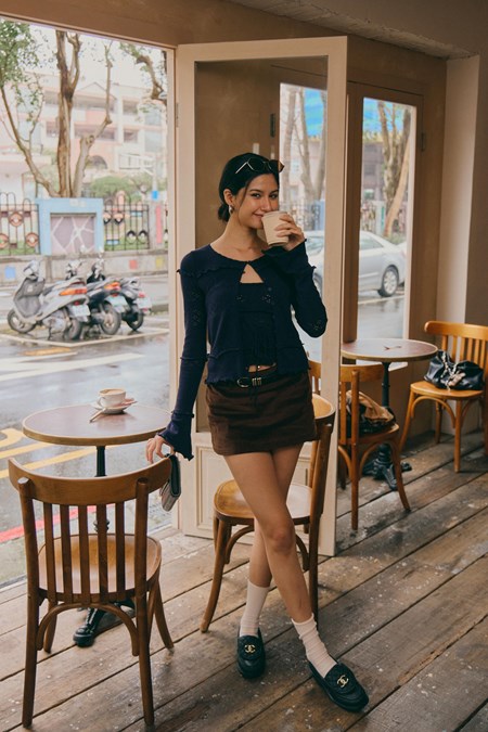 Double Shot Espresso Corduroy Skort