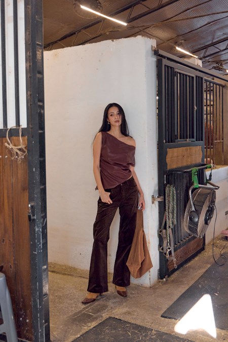 Facade Edge Vegan Leather Top
