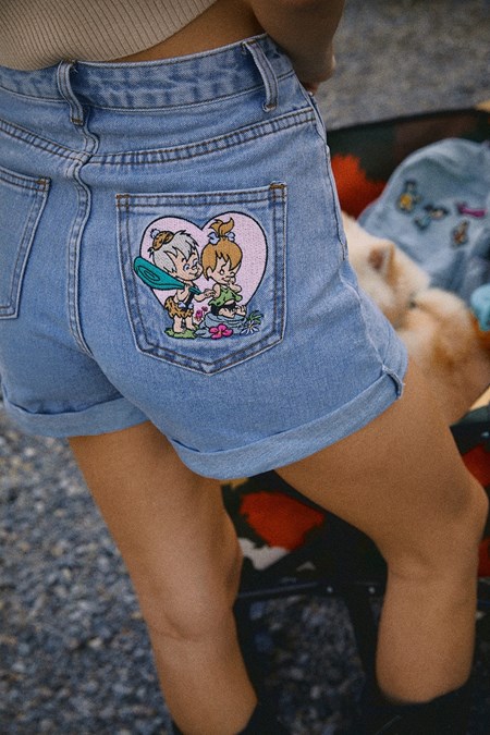 <The Flintstones>Sweethearts Denim Shorts
