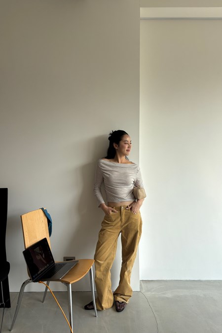 SQB Capsule Wool Blend Off Shoulder Top