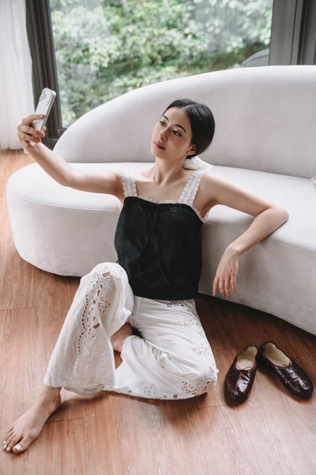 Golden Hour Eyelet Pants