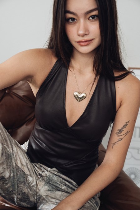 Top Priority Faux Leather Halter Top