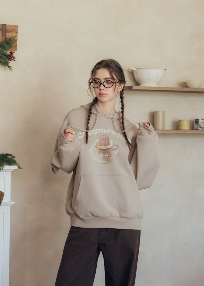 可露露卡布奇諾印花帽TEE