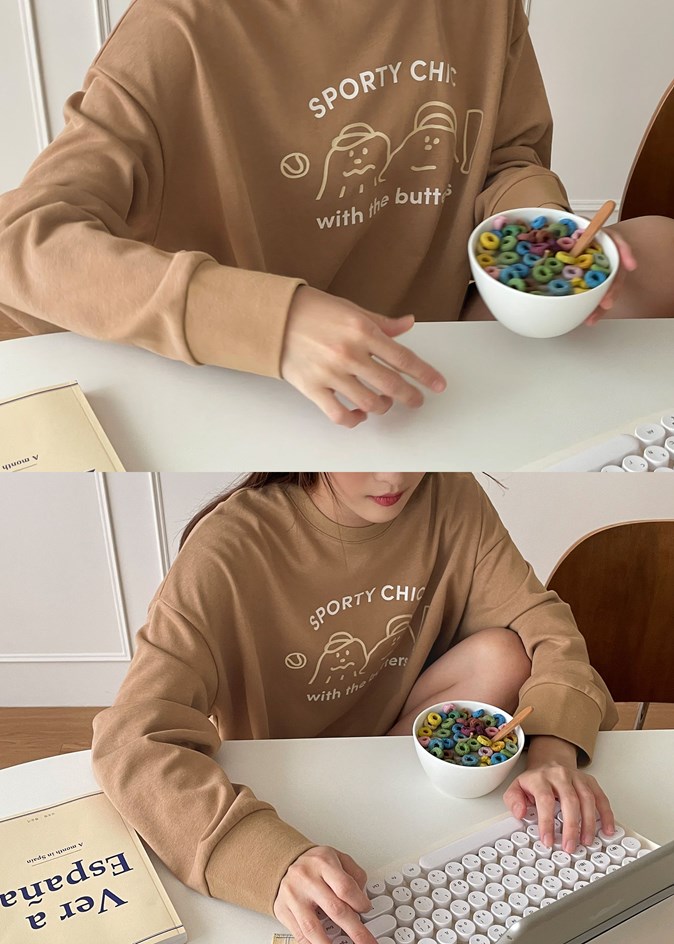 BUTTER 奶油運動會印花大學Tee
