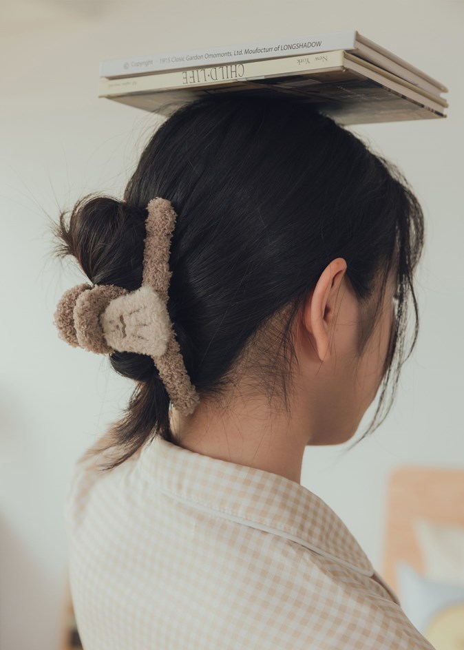 可露露毛茸茸抓式髮夾