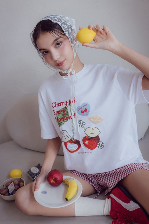 奶油櫻桃印花TEE