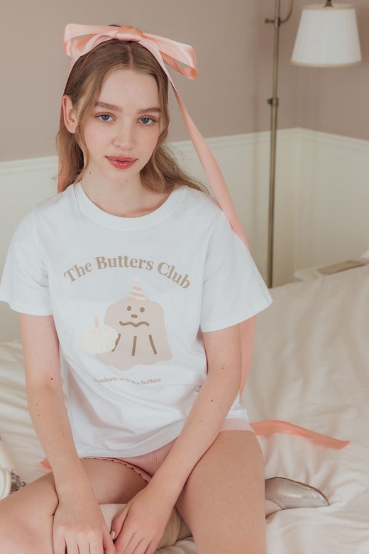 BUTTER 奶油派對刺繡短袖TEE