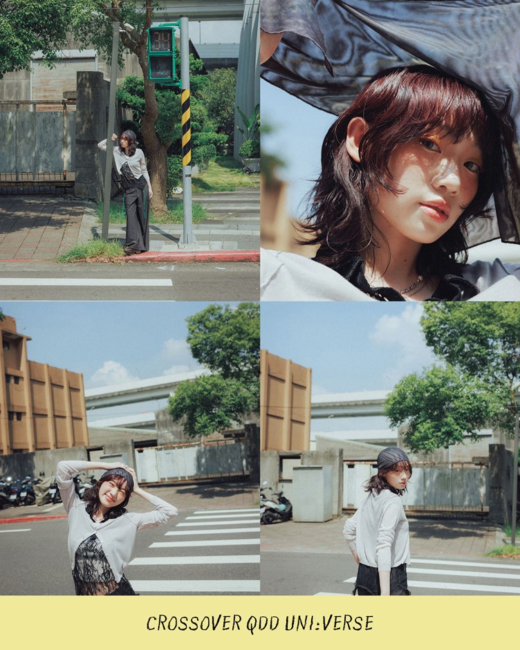 QDD-透感鏤空撞色針織外套