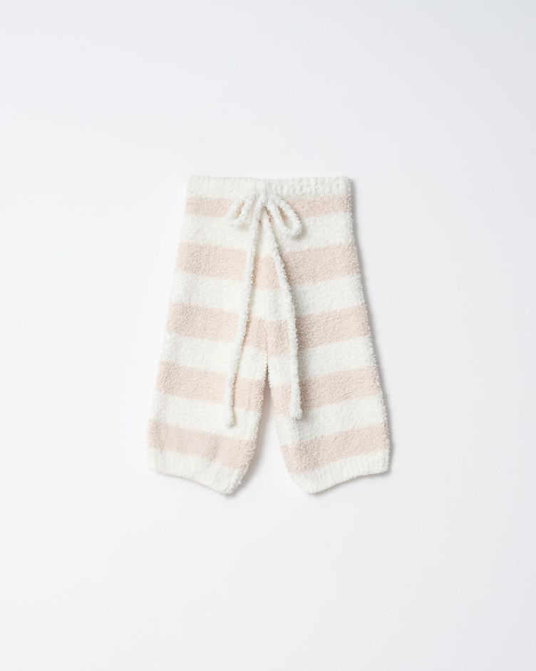 橫條紋舒適針織長褲(童)