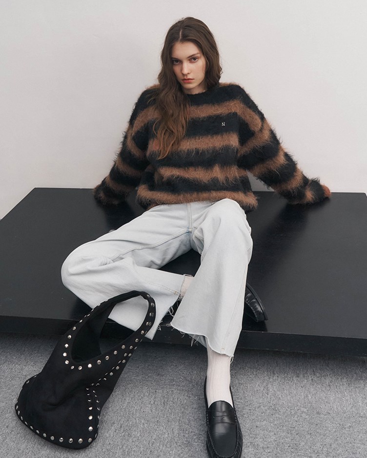 羊毛條紋針織毛衣(ME.)