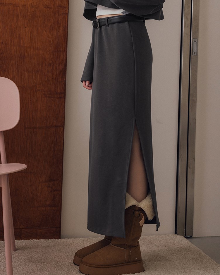 內刷毛直筒長裙