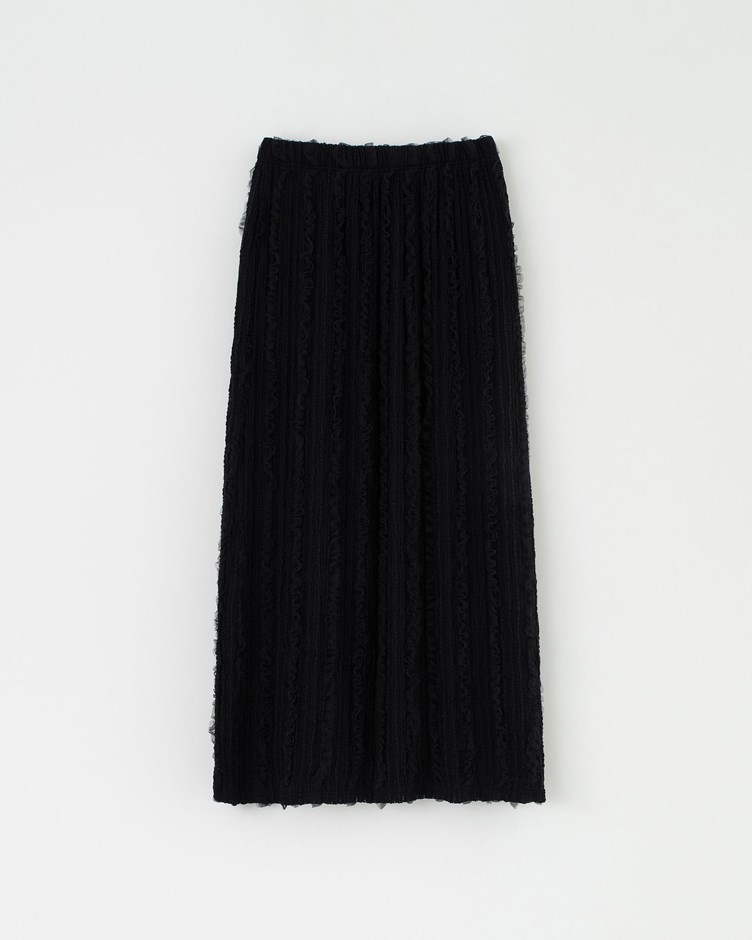 立體蕾絲鬆緊長裙