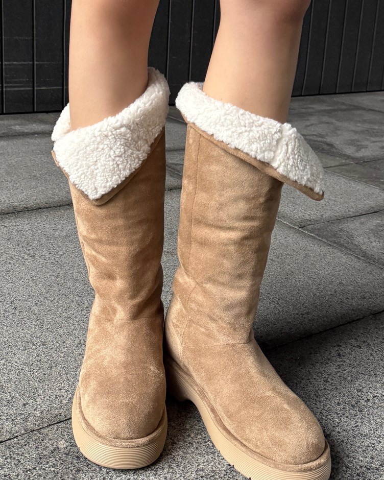 刷毛麂皮長靴(版型正常)