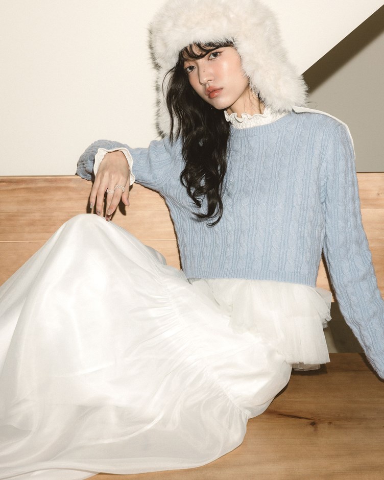 質感麻花織紋上衣