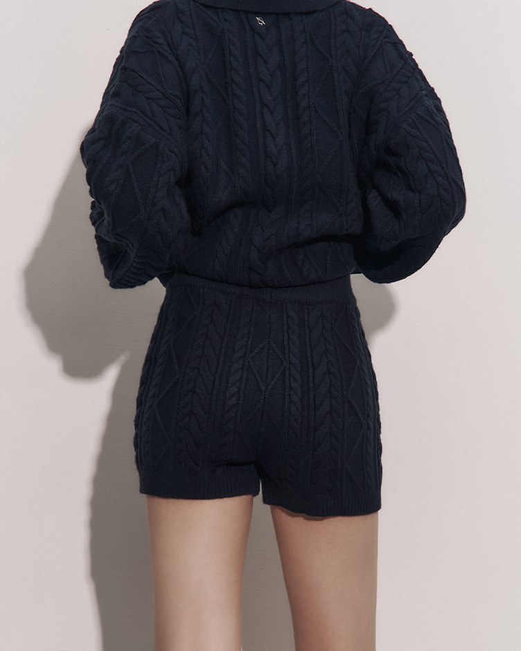 麻花針織合身短褲(ME.)