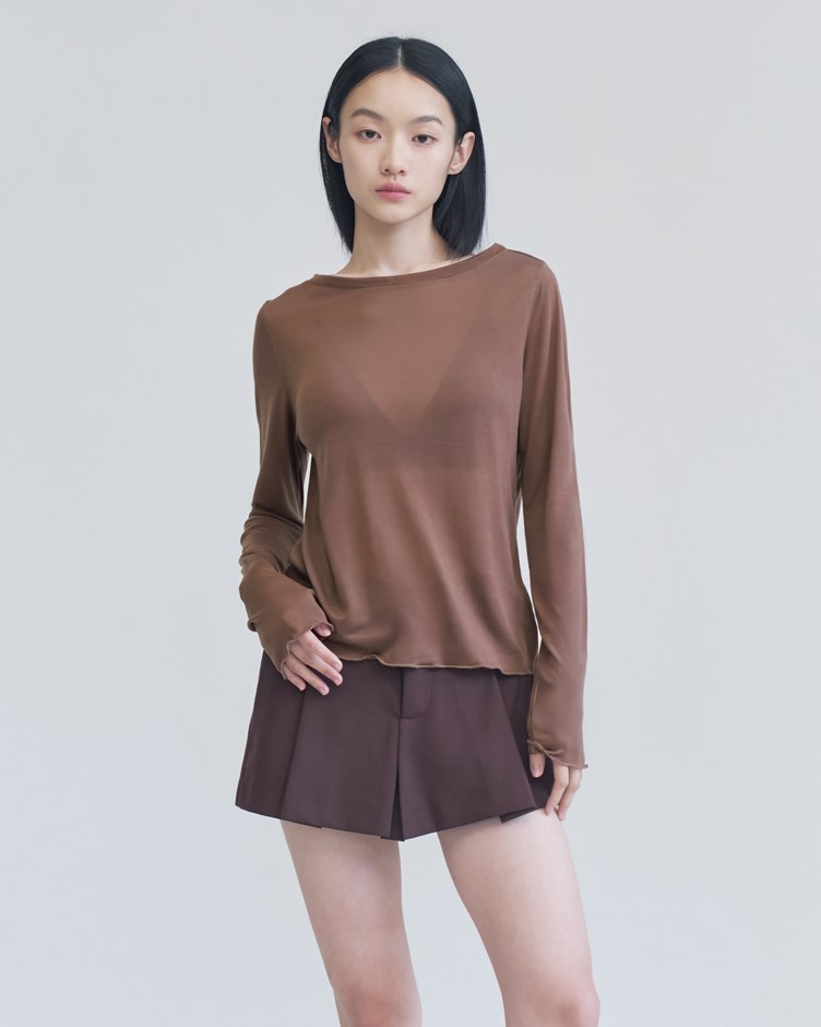 萊賽爾透膚長袖TEE (薄霧透膚TEE)
