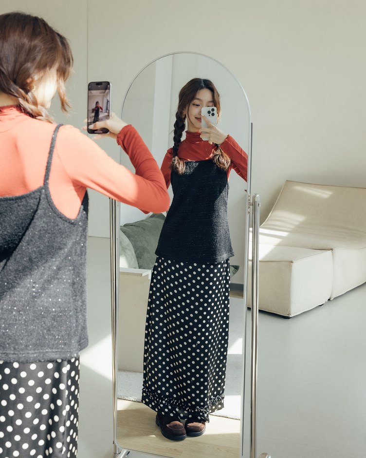 細閃毛絨感細肩背心