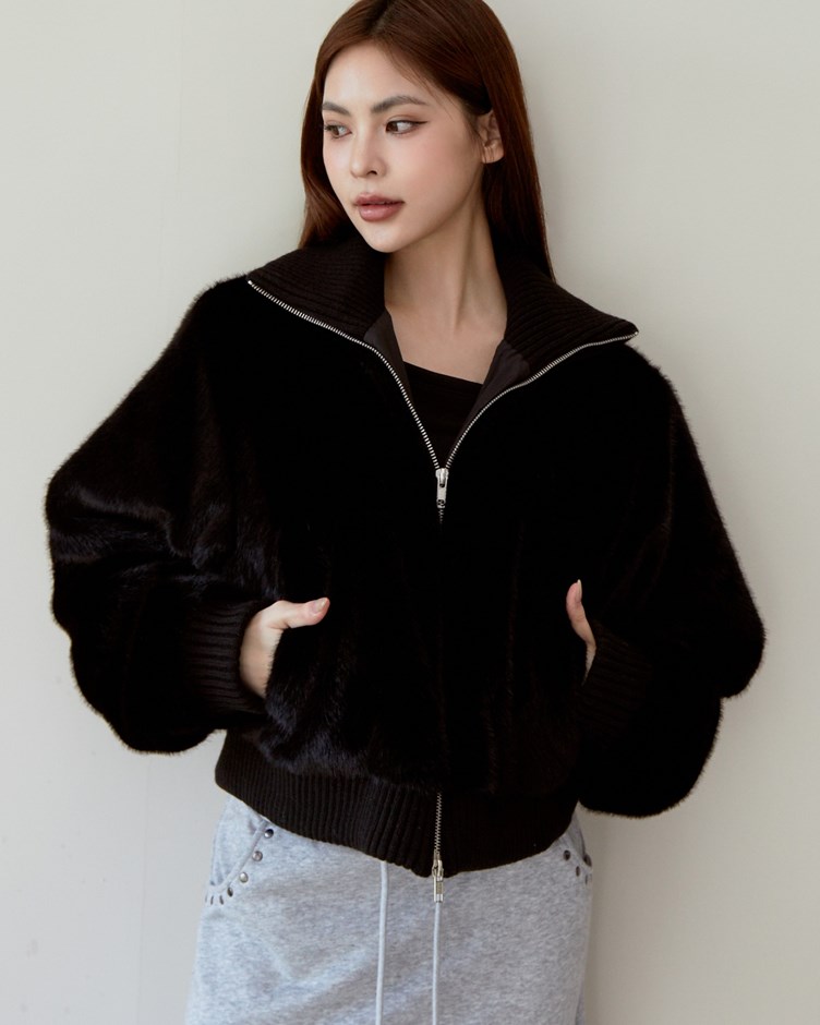 高級感貂毛翻領外套