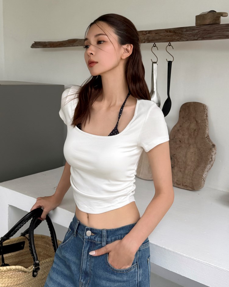 莫代爾柔棉BRA TOP短袖上衣