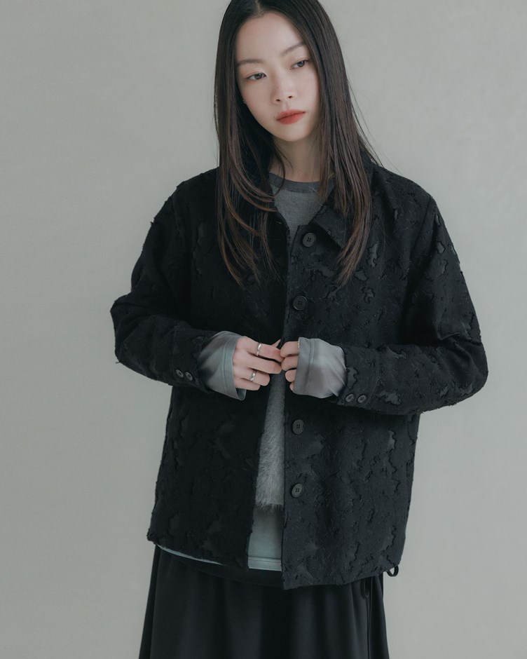 日系簍空感襯衫外套