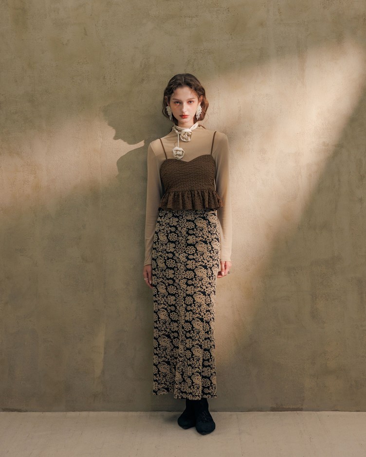 日系緹花針織魚尾裙