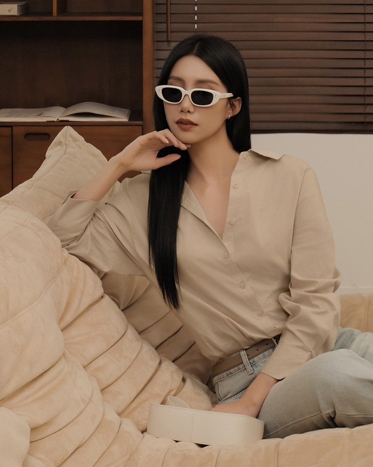 後壓摺寬鬆襯衫