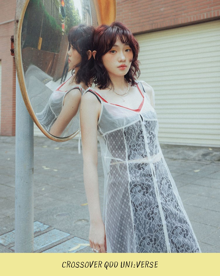 QDD-設計感假兩件細肩BRA TOP