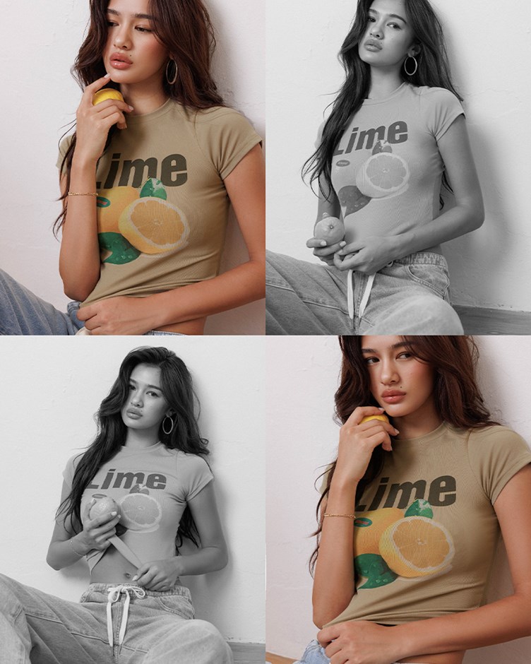 LIME水果印花合身tee
