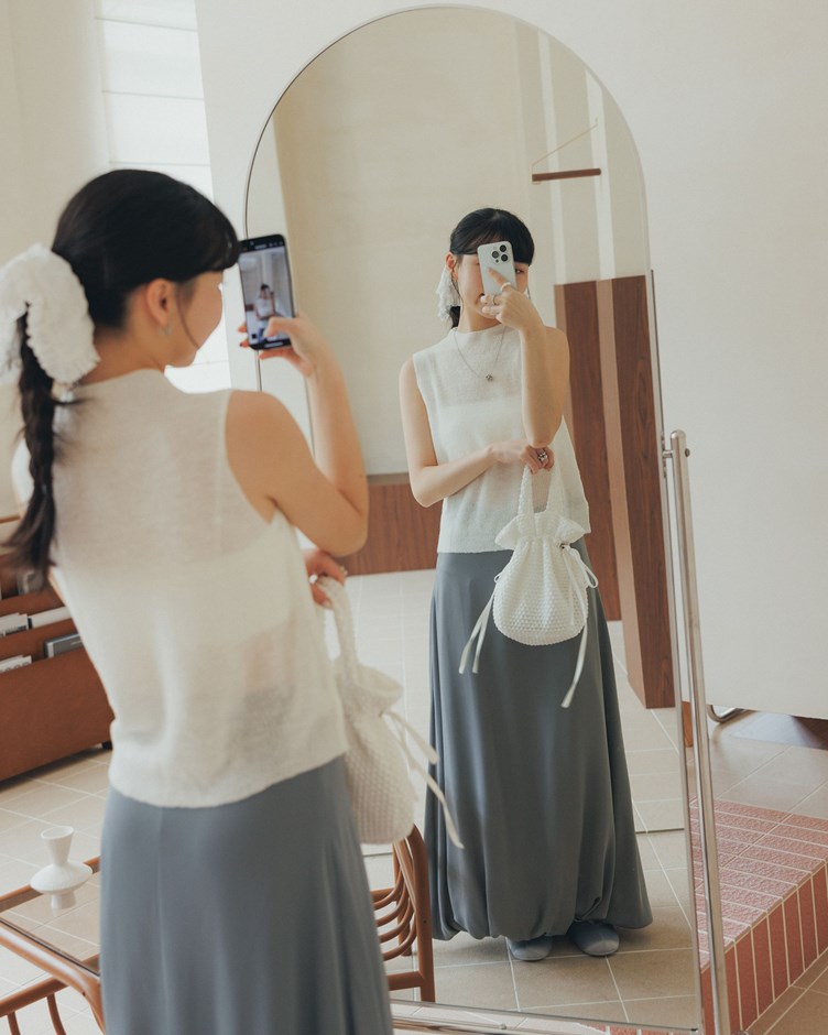 微透肌感小高領針織背心