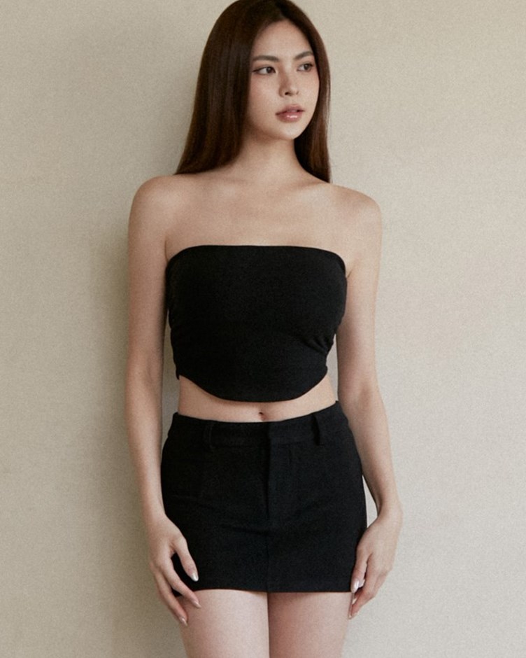 磨毛蓄熱鉤釦短裙