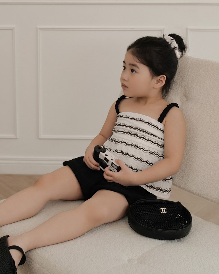 法式波紋傘擺背心(KID)