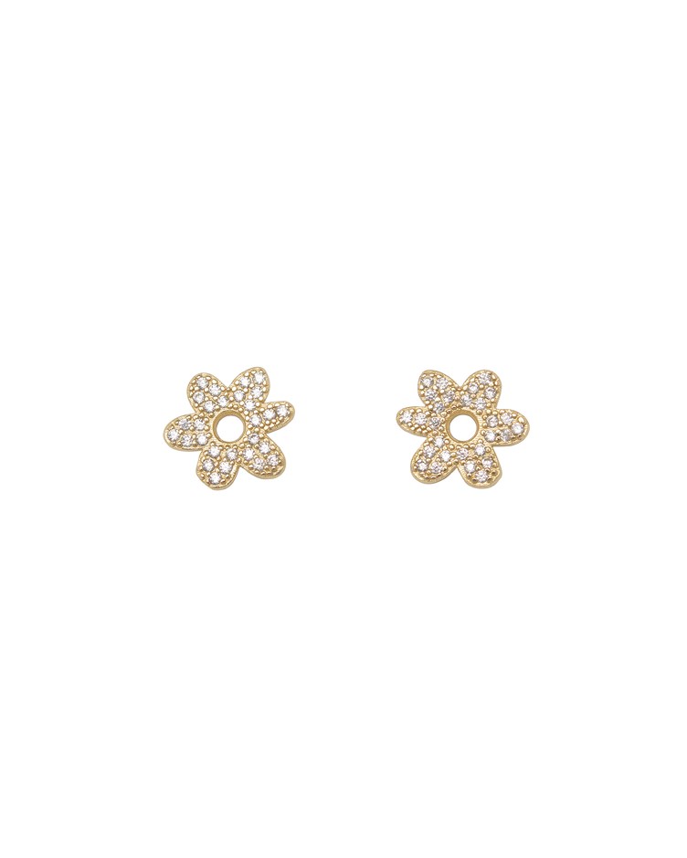 flower rhinestones earrings