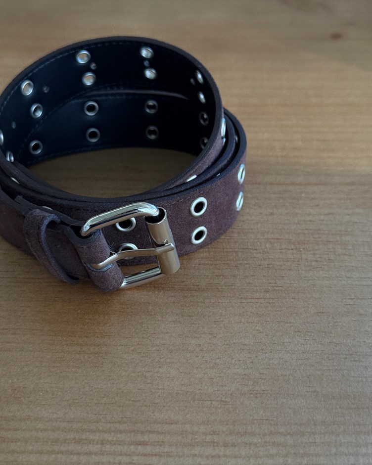 雙排孔造型粗皮帶
