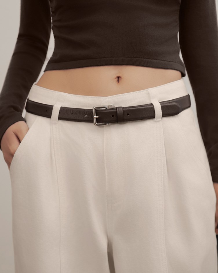 自訂款牛皮銀釦皮帶