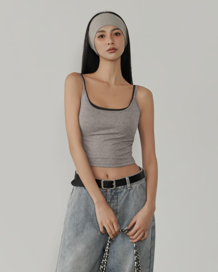 真兩件細肩棉質BRATOP