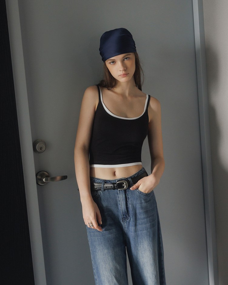 舒適假兩件細肩BRA TOP