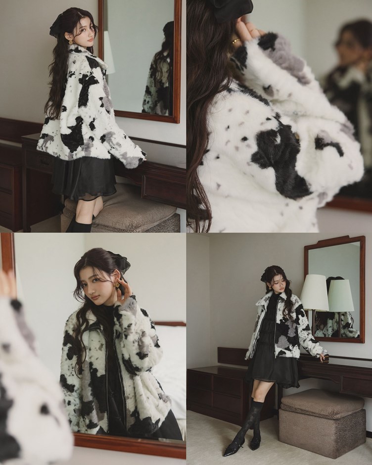 澎澎毛絨感大衣外套