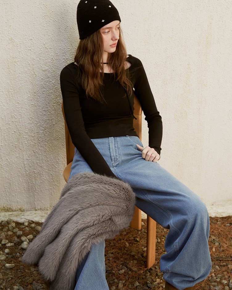 羊絨綁帶造型上衣