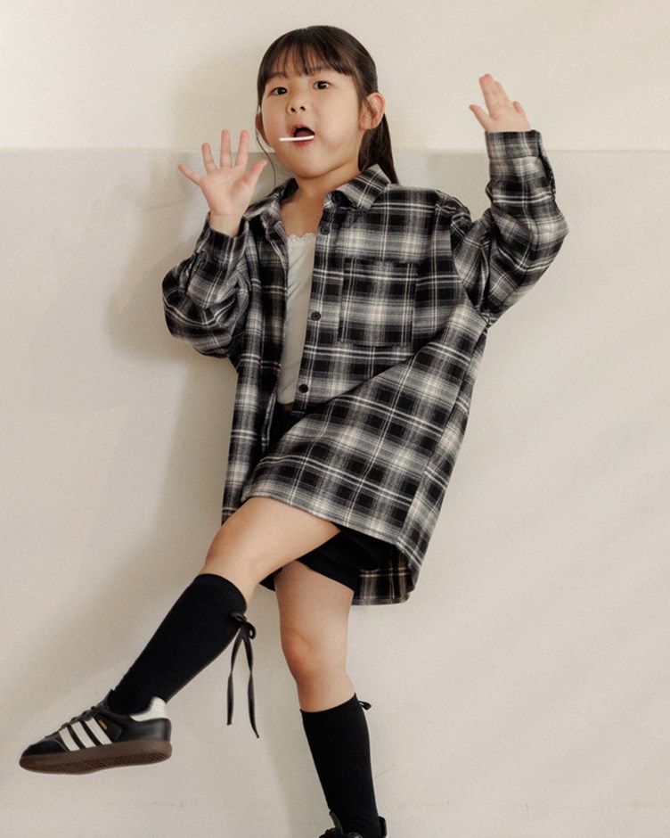 日常格紋襯衫(KID)