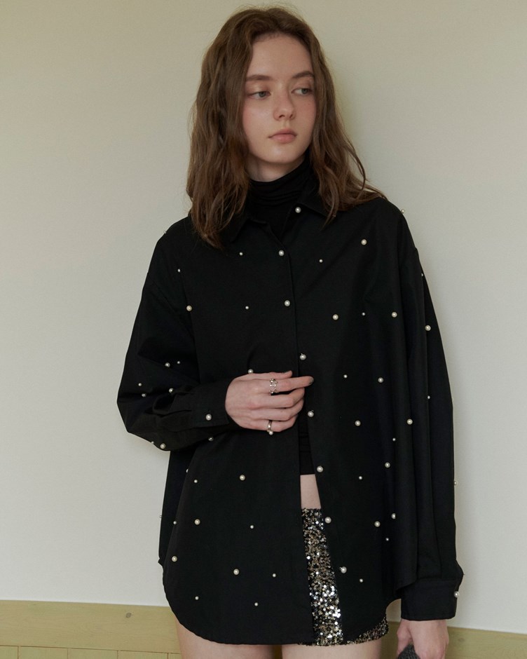 澎彭袖珍珠造型襯衫