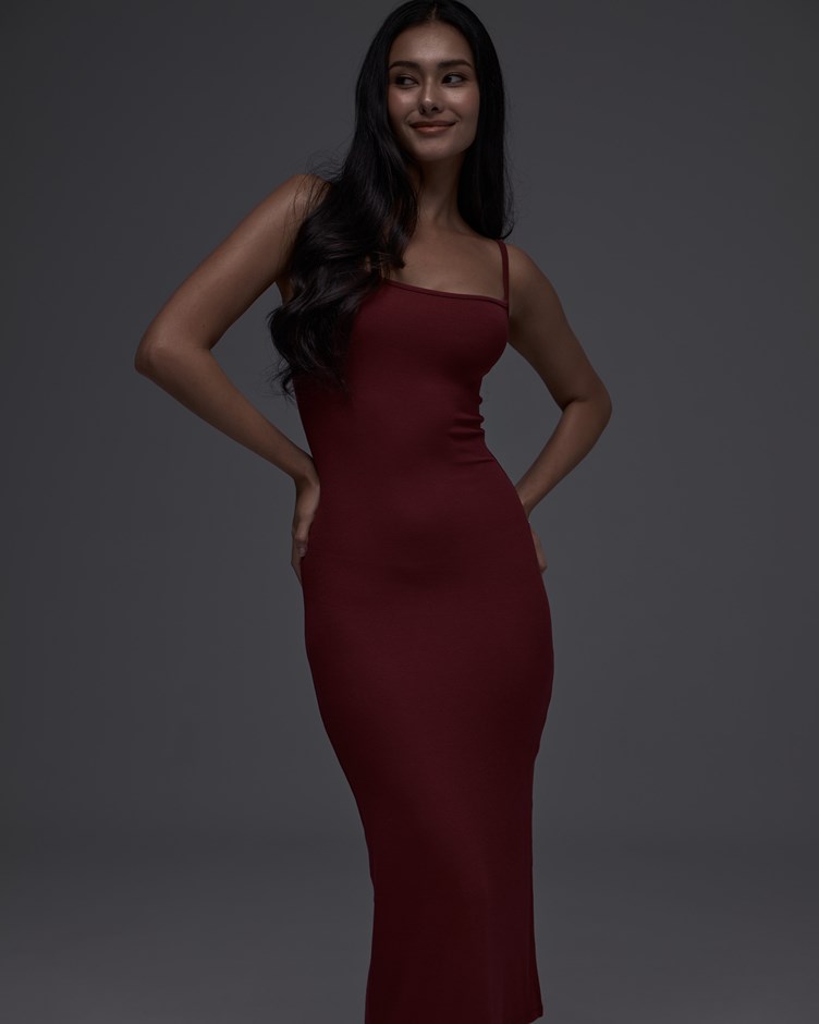 Everyday人造絲柔彈開衩洋裝