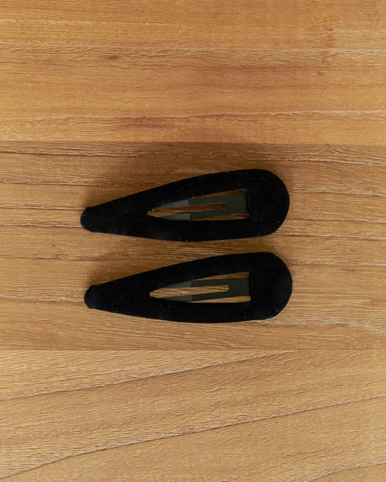 時髦絲絨小髮夾(一對)