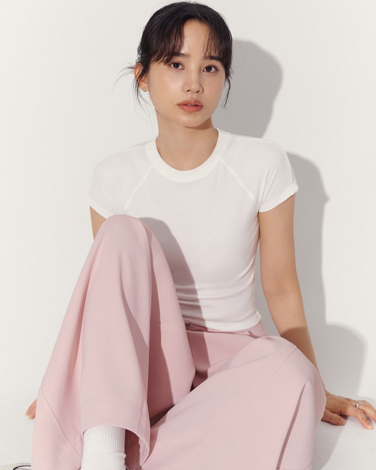 拉克蘭袖親膚羅紋TEE