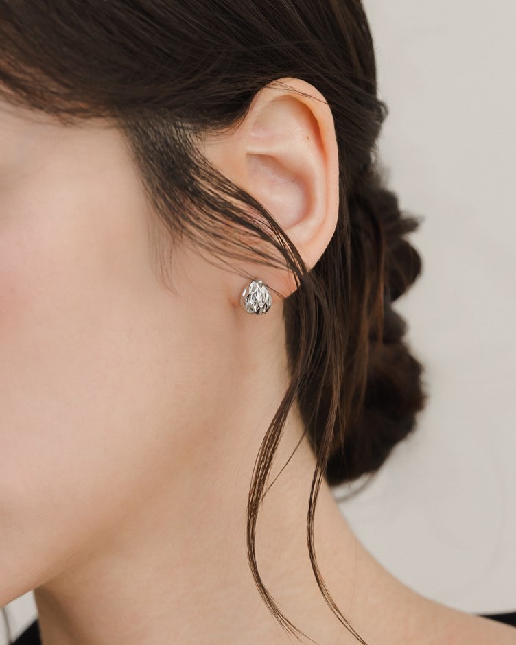 紋路小榛果耳環