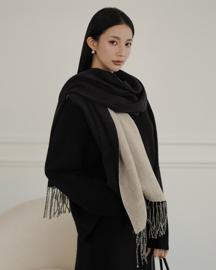 針織雙面圍巾