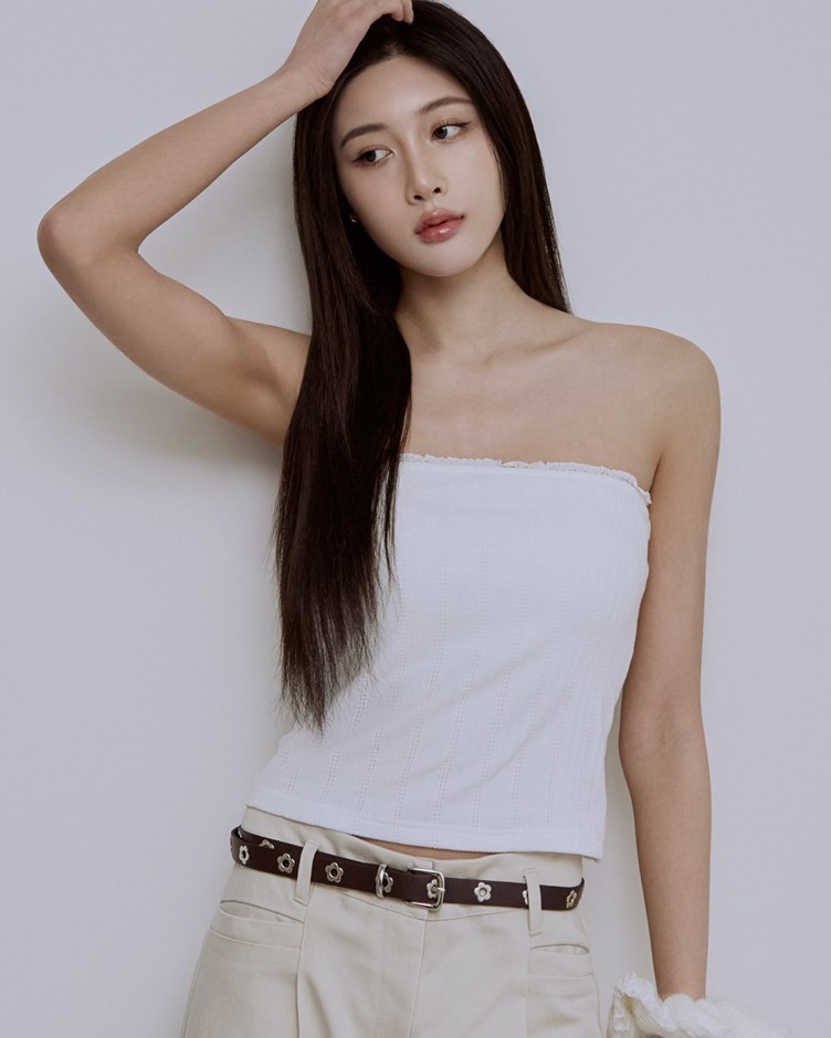 蕾絲邊緹花平口BRA TOP